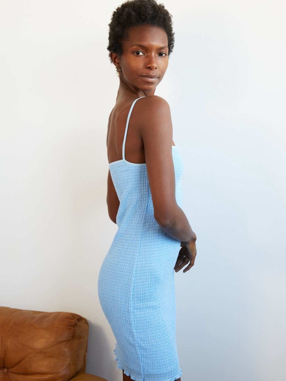Wilfred Light Blue Spaghetti Strap Mini Dress - Picture 3 of 8